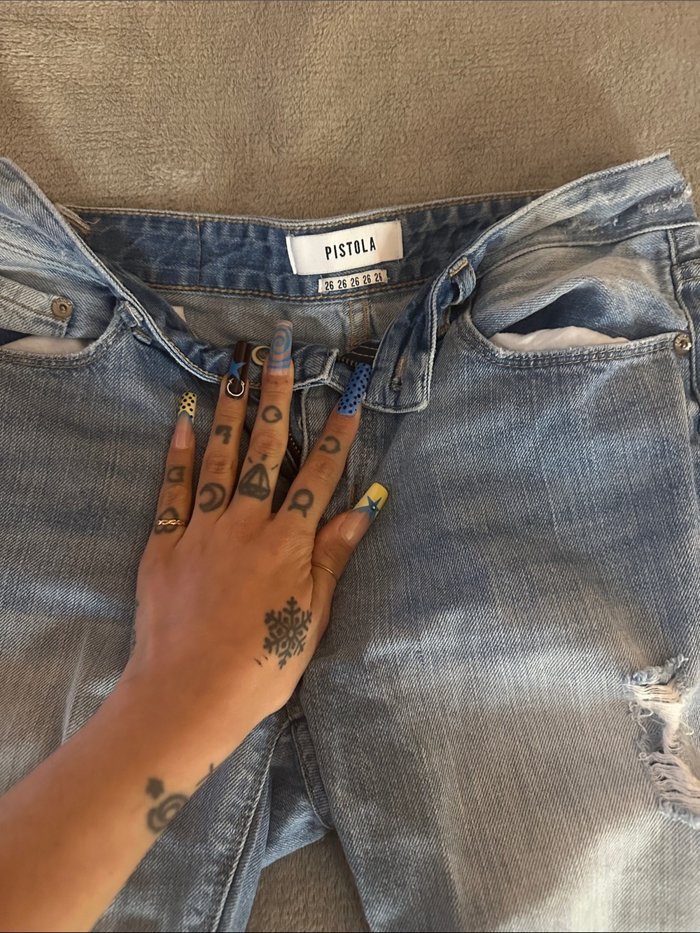 pistola Faded Light Blue Boyfriend Jeans
